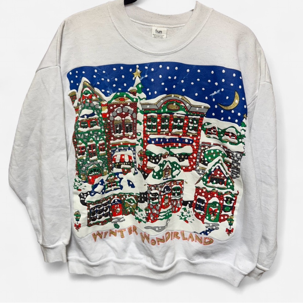 Vintage White Winter Wonderland Christmas Sweatshirt